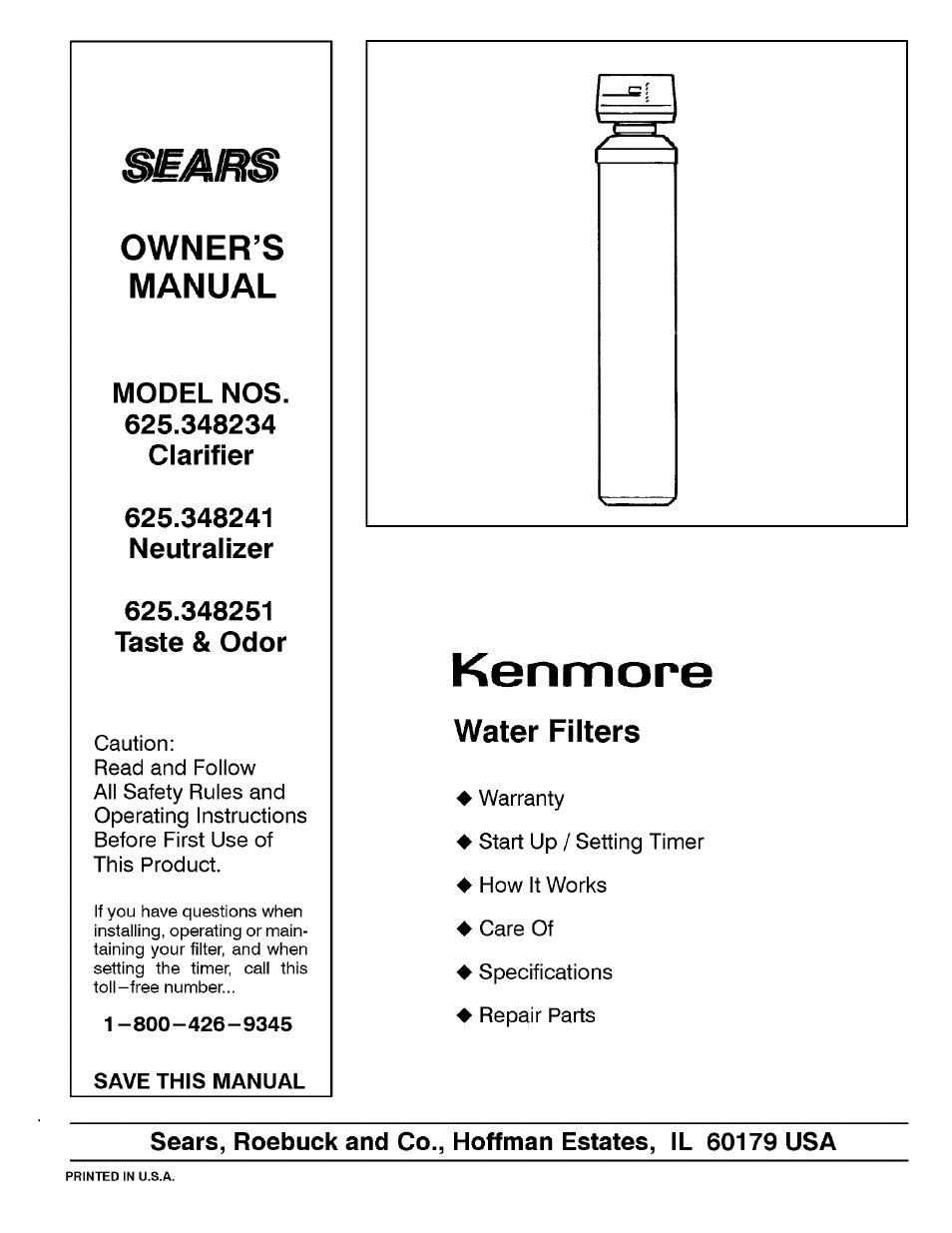 Sears Kenmore 625.348234 User Manual | 28 pages