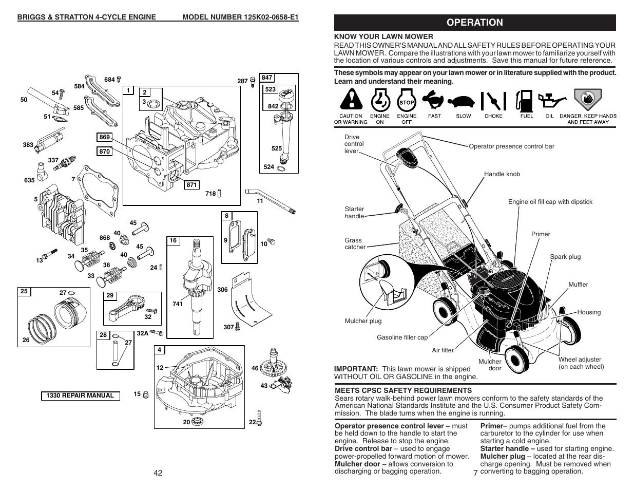 Operation | Sears 917.370721 User Manual | Page 7 / 24