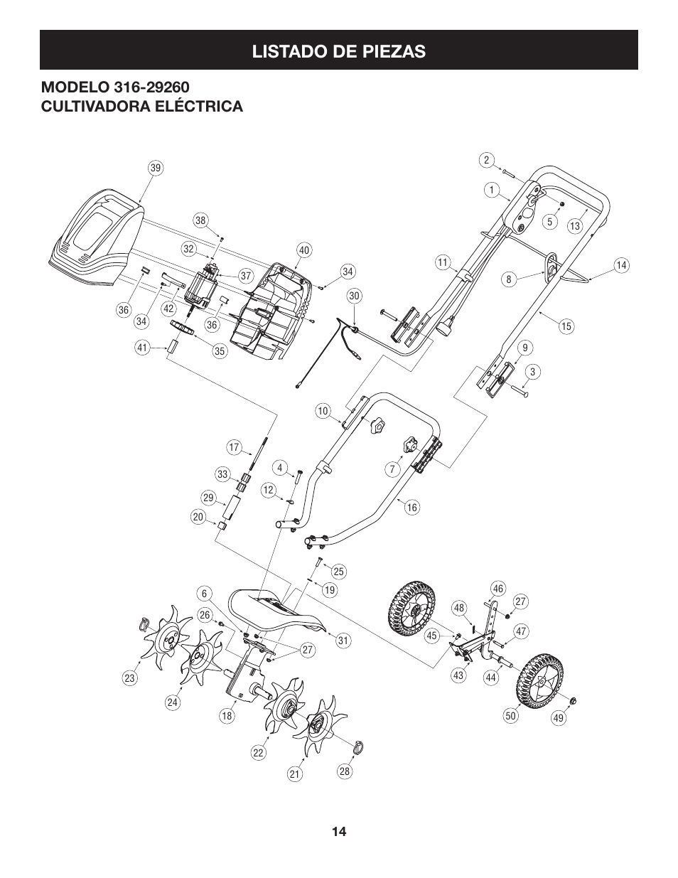 Listado de piezas | Sears 316.2926 User Manual | Page 30 / 32