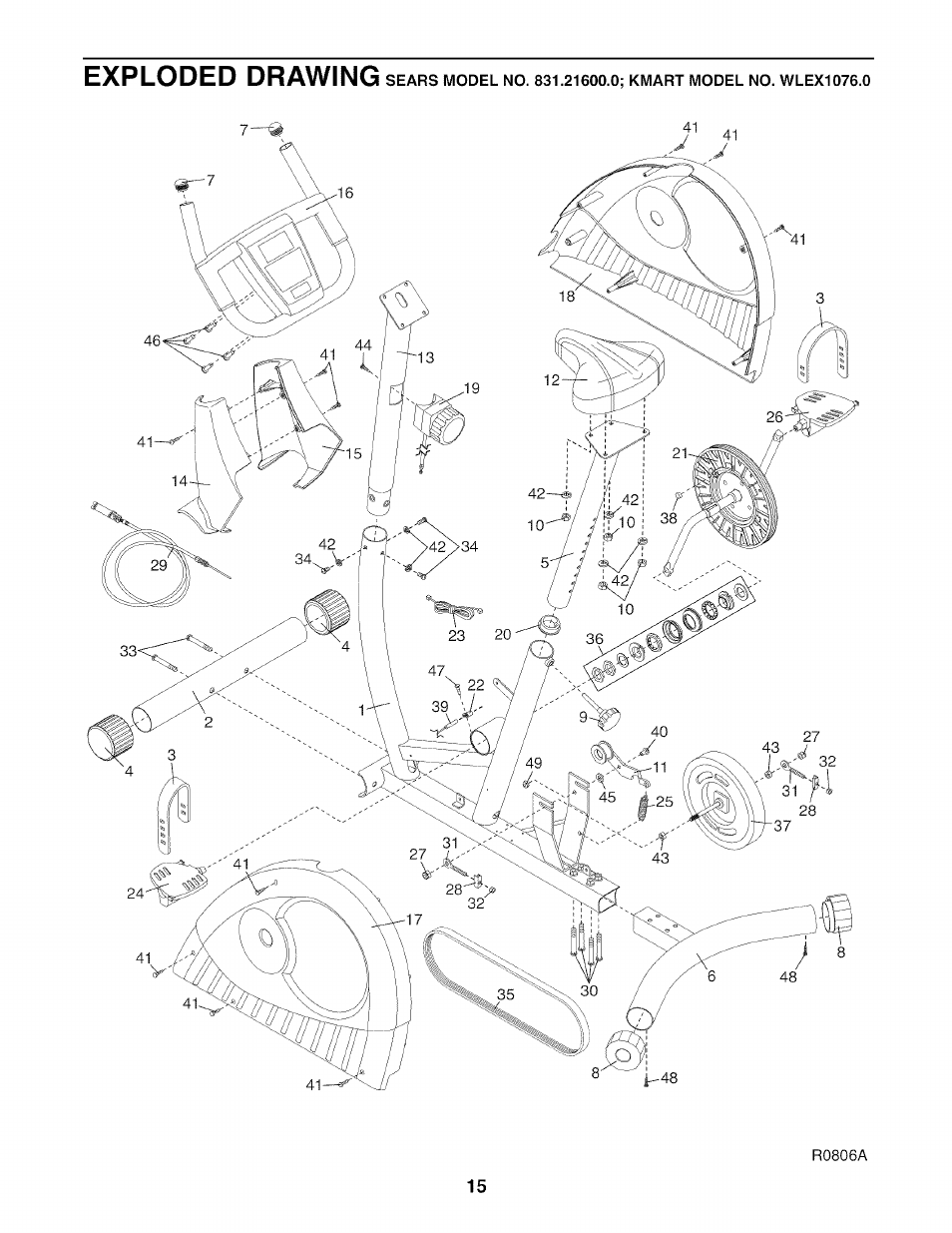 Exploded drawing | Sears 83 User Manual | Page 15 / 16