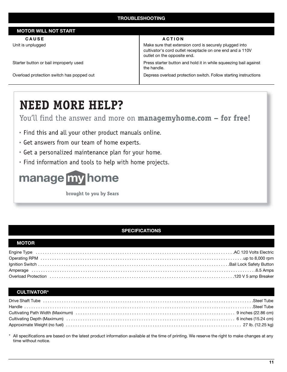 Sears C459.627020 User Manual | Page 11 / 40