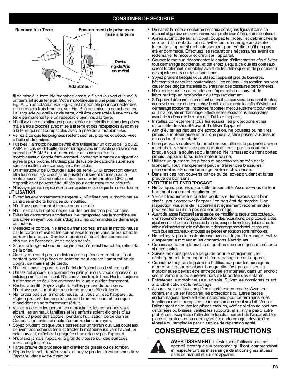 Conservez ces instructions | Sears C459.627020 User Manual | Page 15 / 40