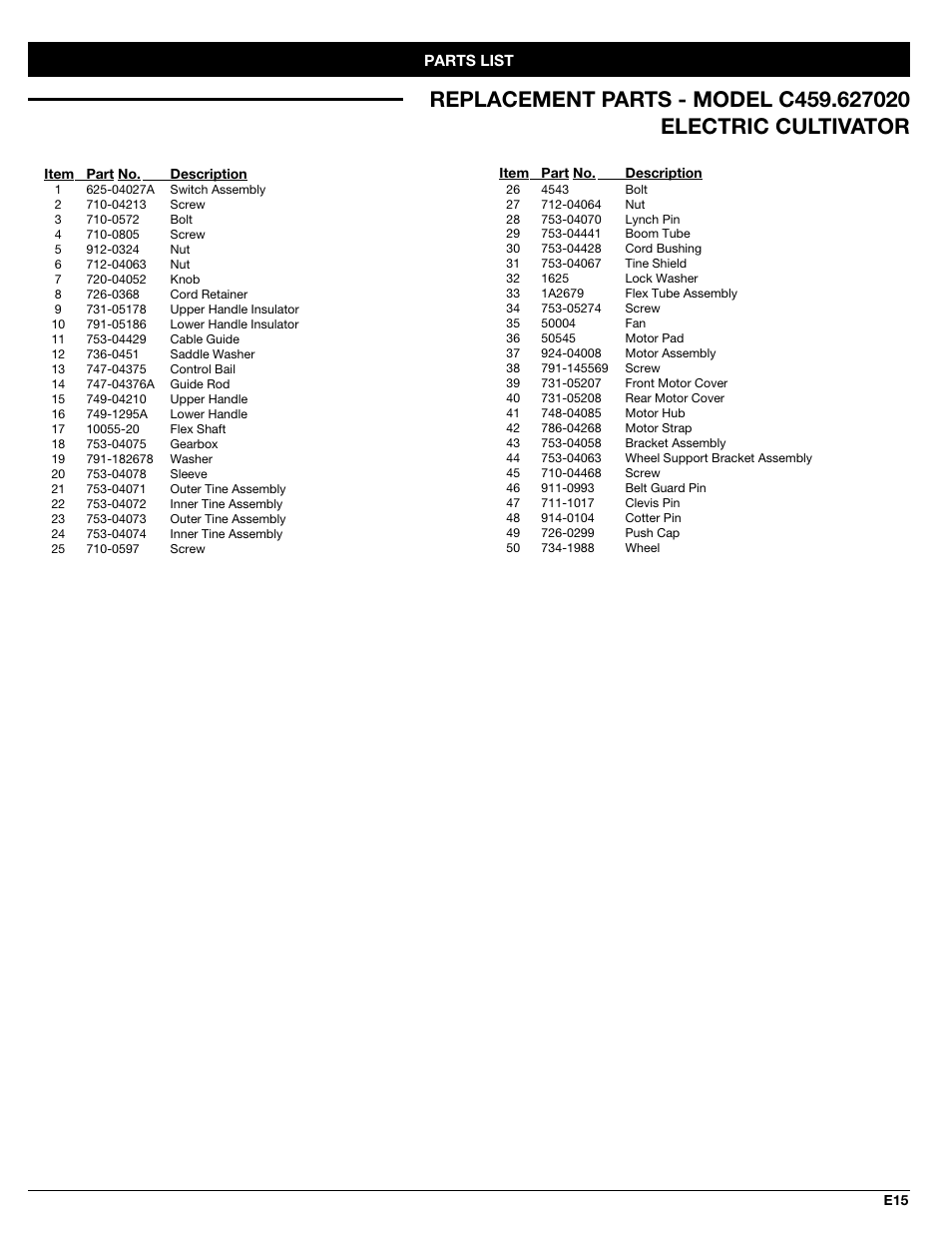 Sears C459.627020 User Manual | Page 39 / 40