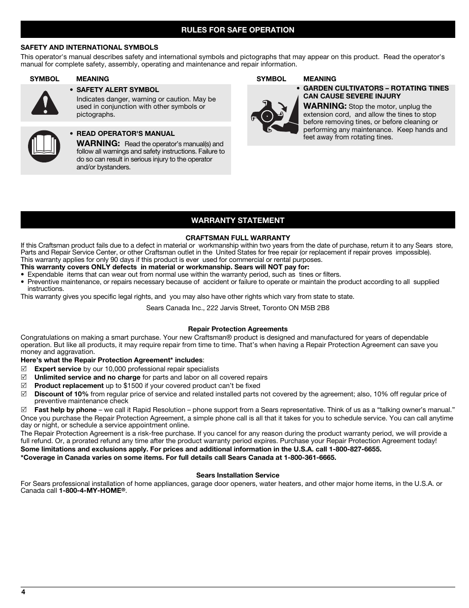 Sears C459.627020 User Manual | Page 4 / 40