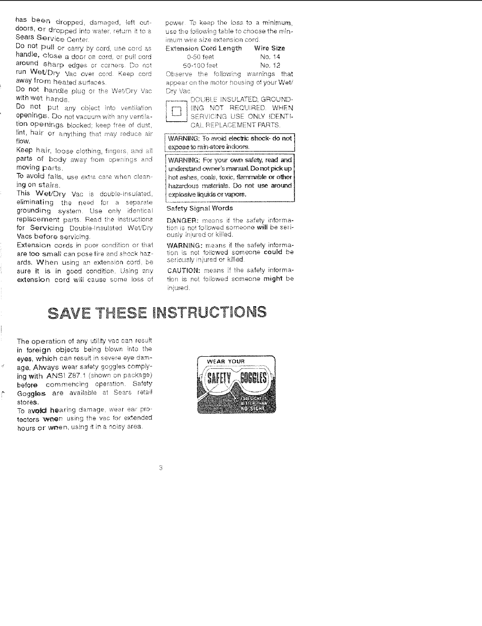 Save these fnstructsons | Sears 113.177020 User Manual | Page 3 / 12
