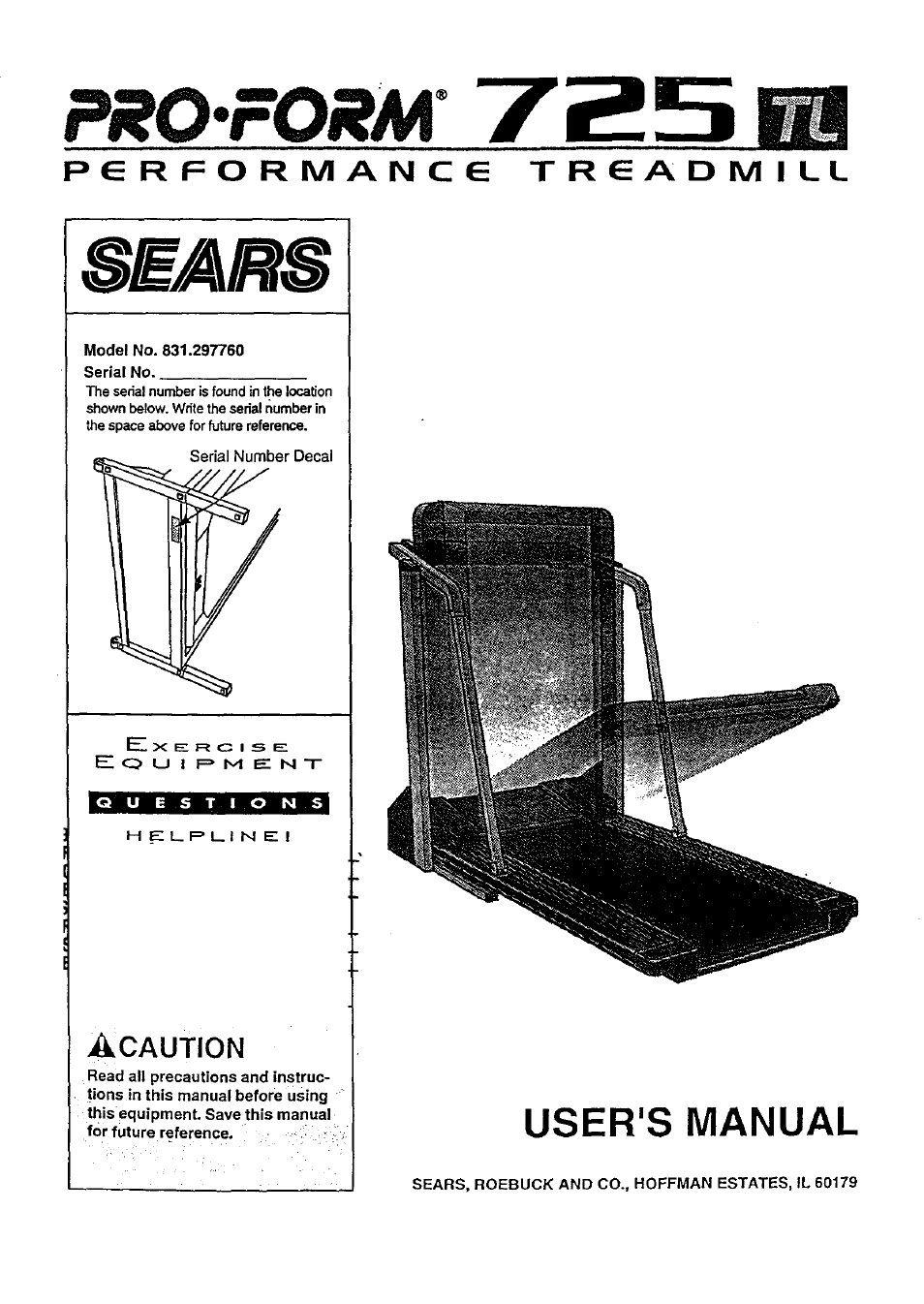 Sears PRO FORM 831.29776 User Manual | 28 pages