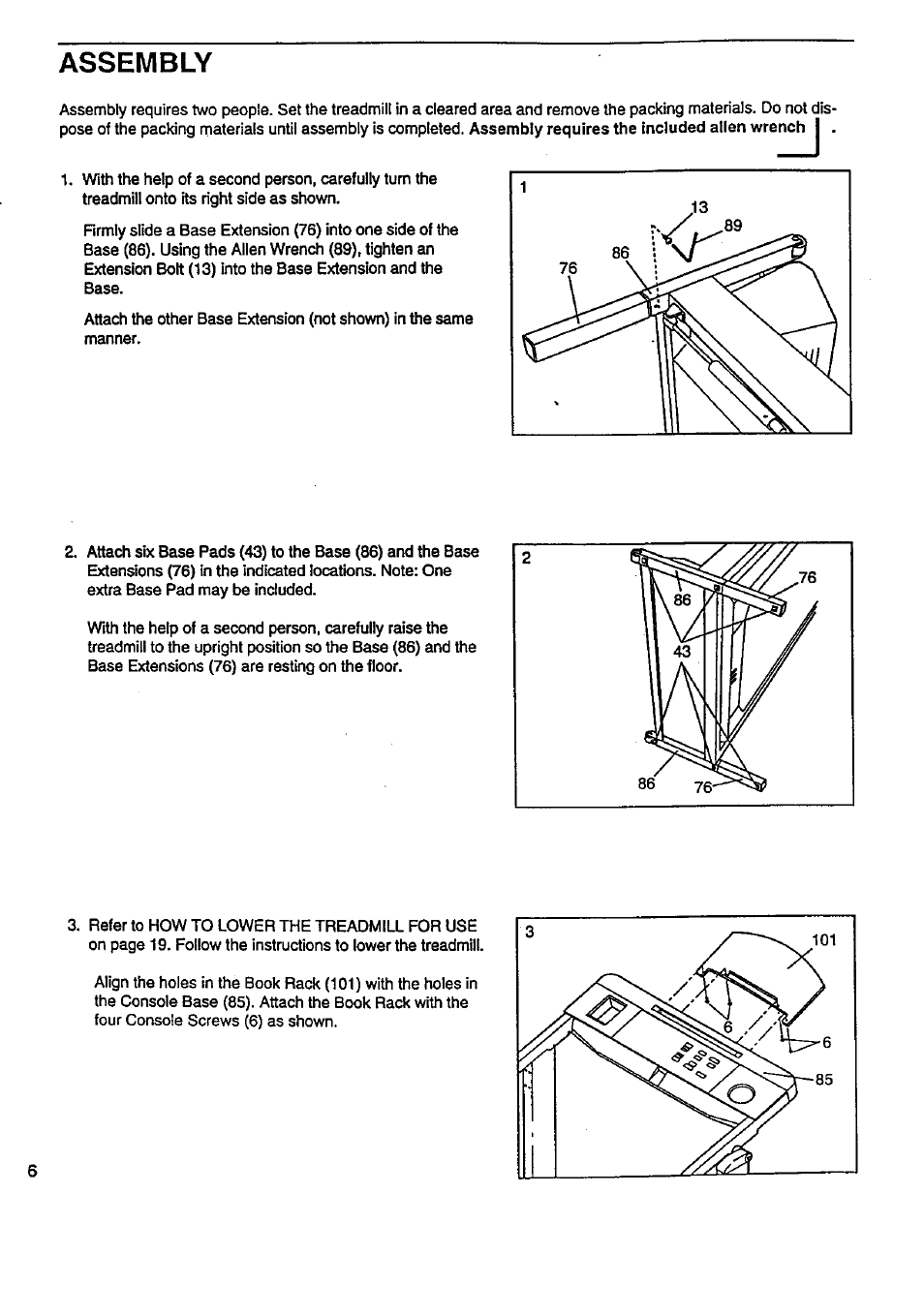 Assembly | Sears PRO FORM 831.29776 User Manual | Page 6 / 28