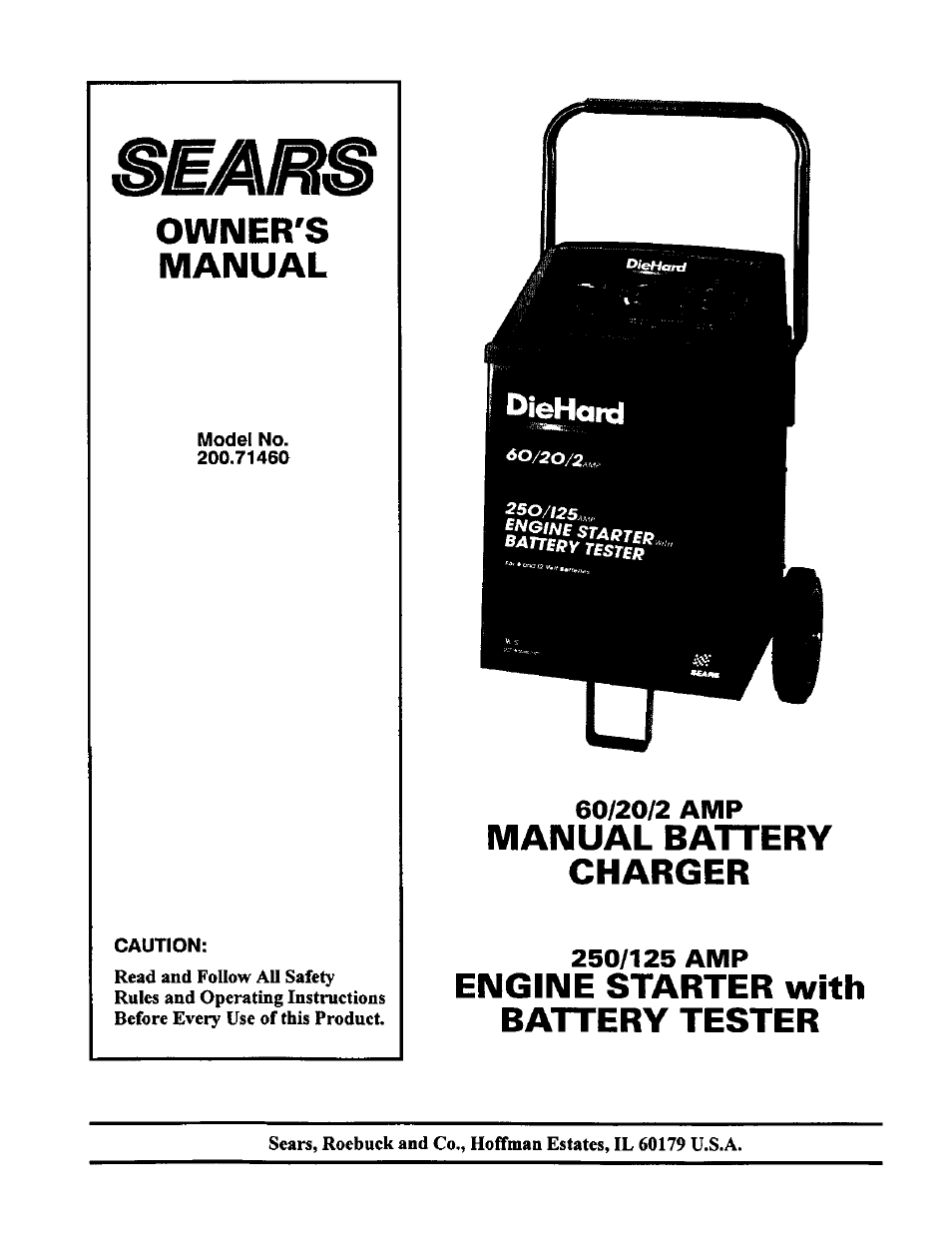 Sears DieHard 200.71460 User Manual | 15 pages