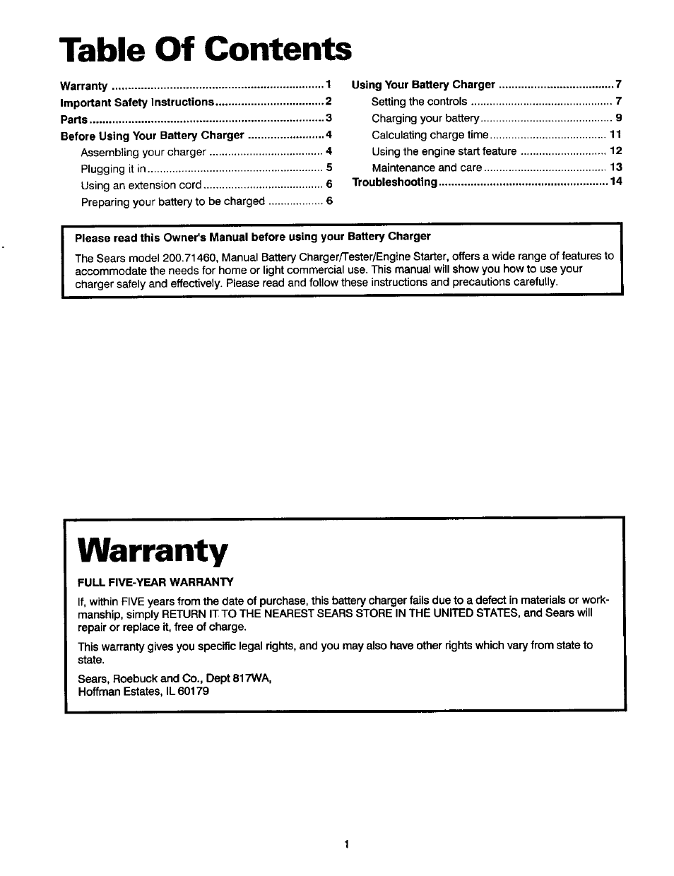 Sears DieHard 200.71460 User Manual | Page 2 / 15