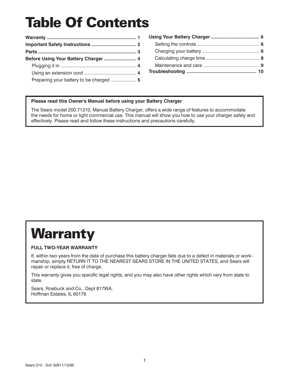 Sears 200.71210 User Manual | Page 2 / 12