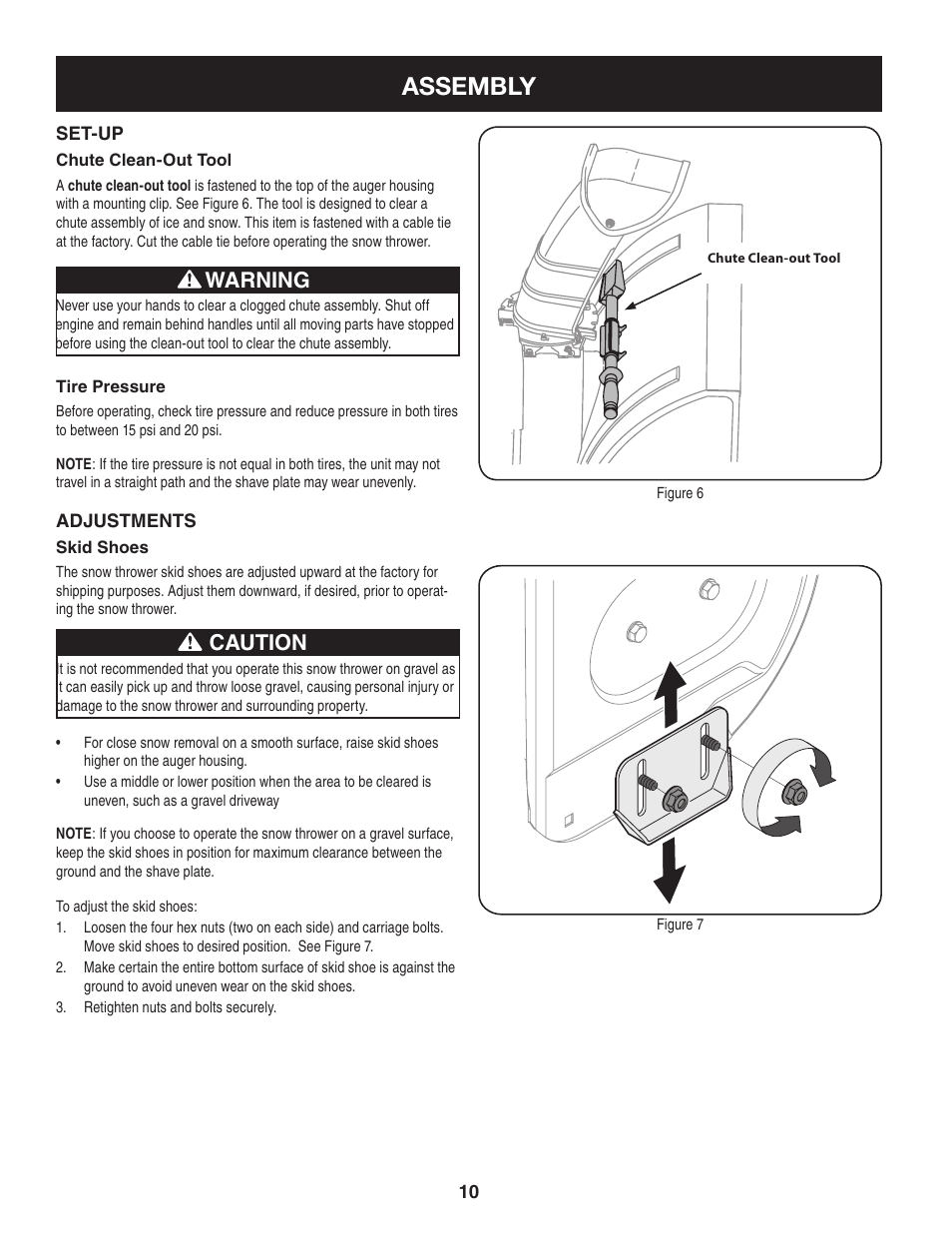 Assembly, Warning, Caution | Sears 247.88355 User Manual | Page 10 / 64