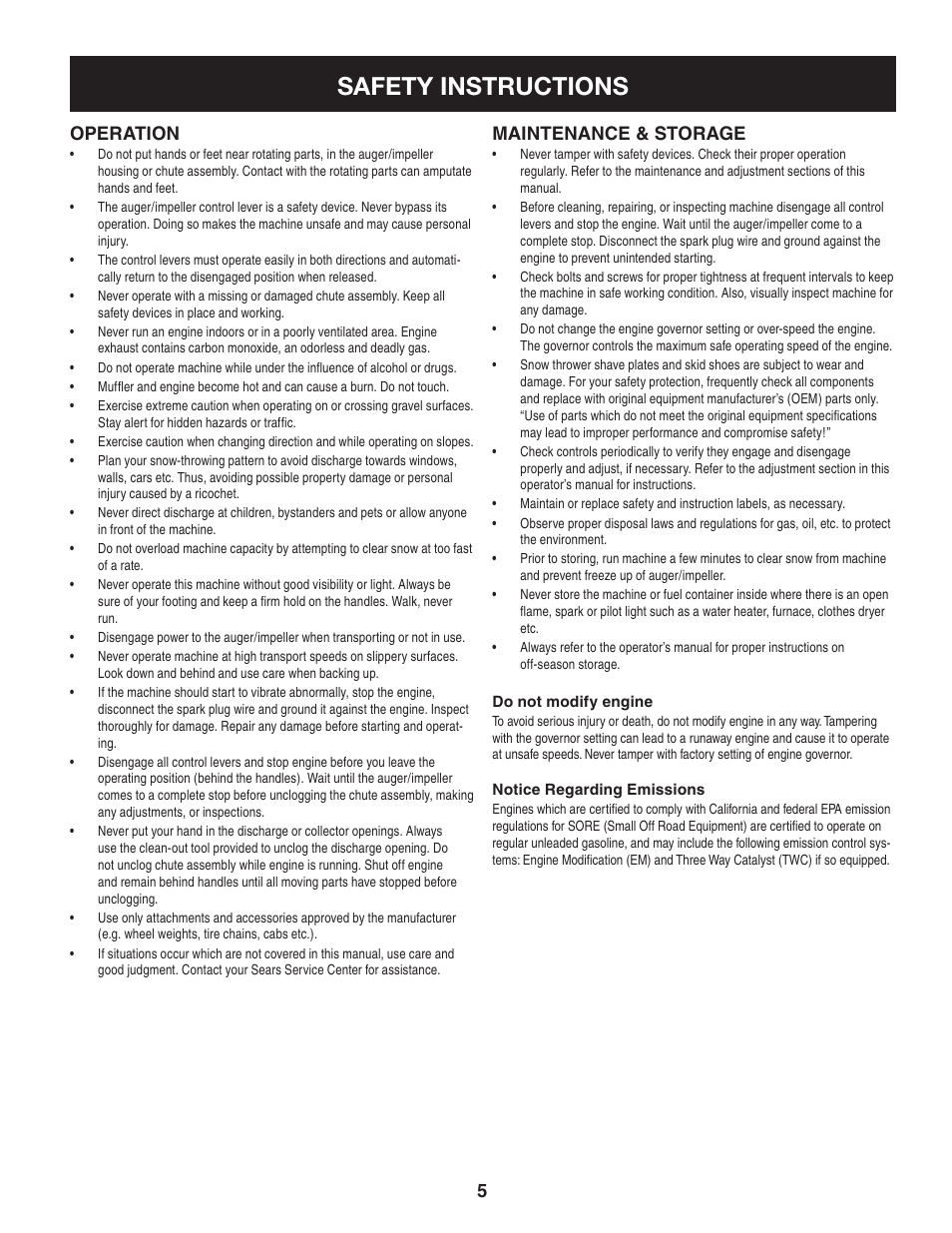 Safety instructions | Sears 247.88355 User Manual | Page 5 / 64