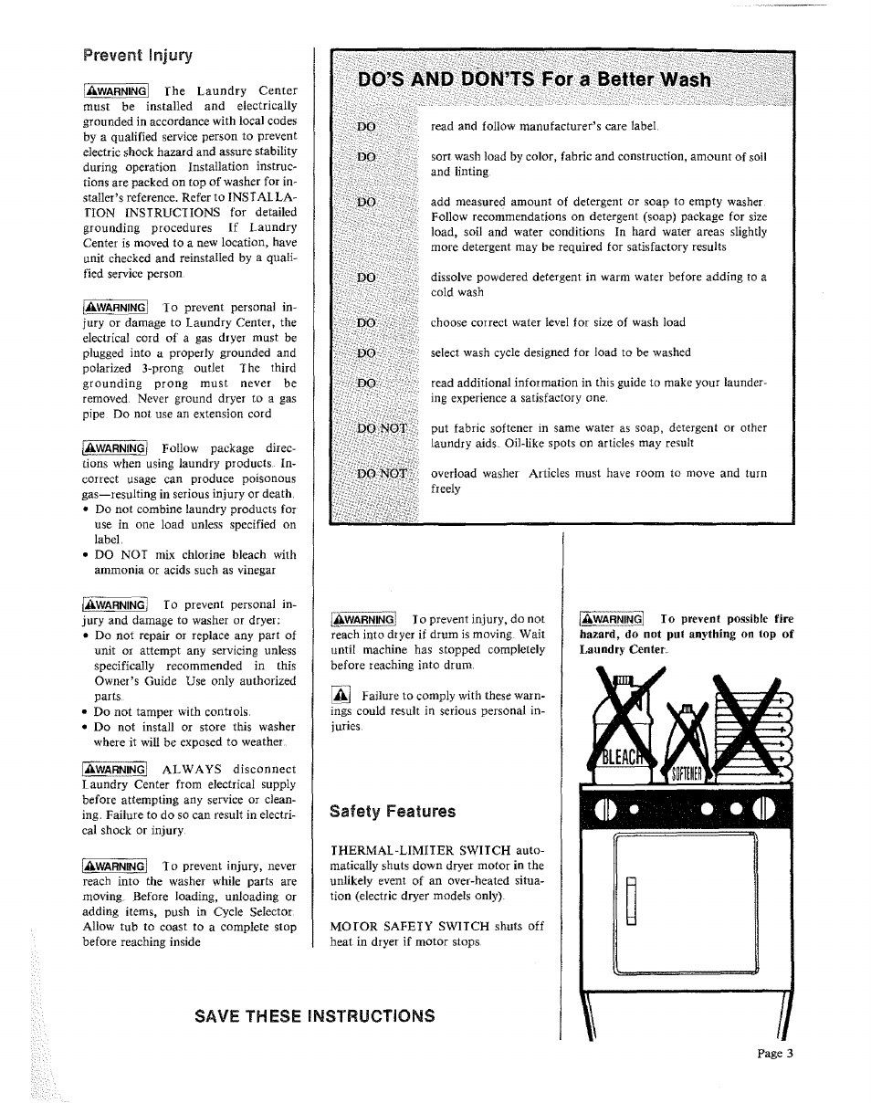 Do’s and don’ts for a better wash | Sears KENMORE 91601 User Manual | Page 3 / 16