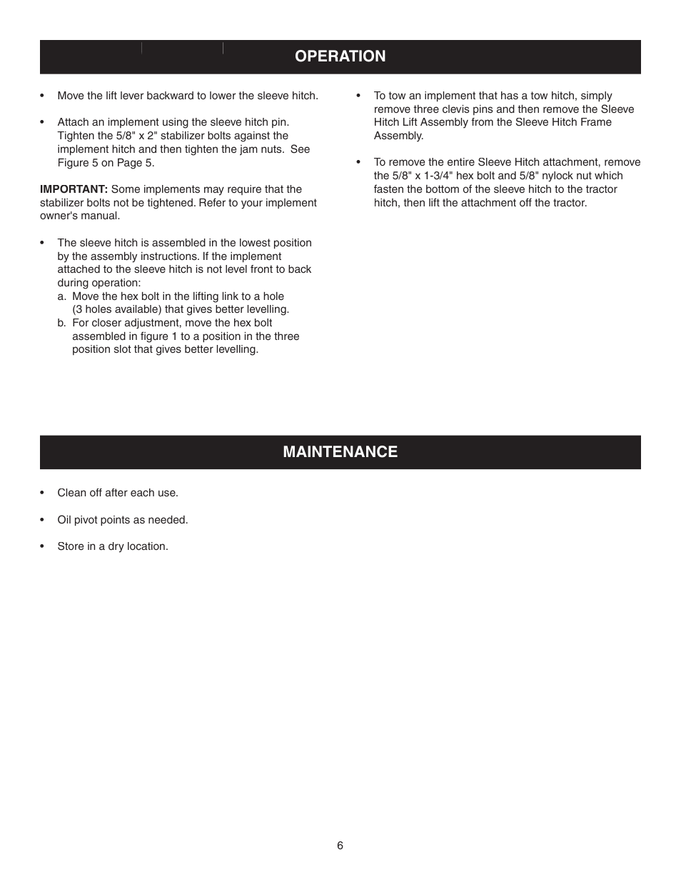 As sem bly, As sem bly operation, Maintenance | Sears 486.24536 User Manual | Page 6 / 8