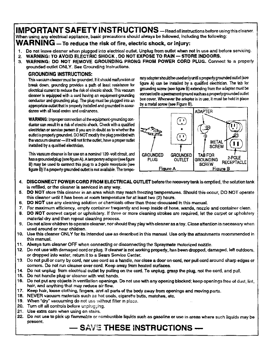 These 3nstructions, Important safety instructions, Warning | Sears 175.867029 User Manual | Page 2 / 16
