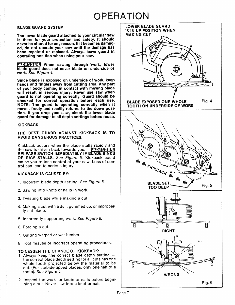 Operation | Sears 315.10924 User Manual | Page 7 / 16