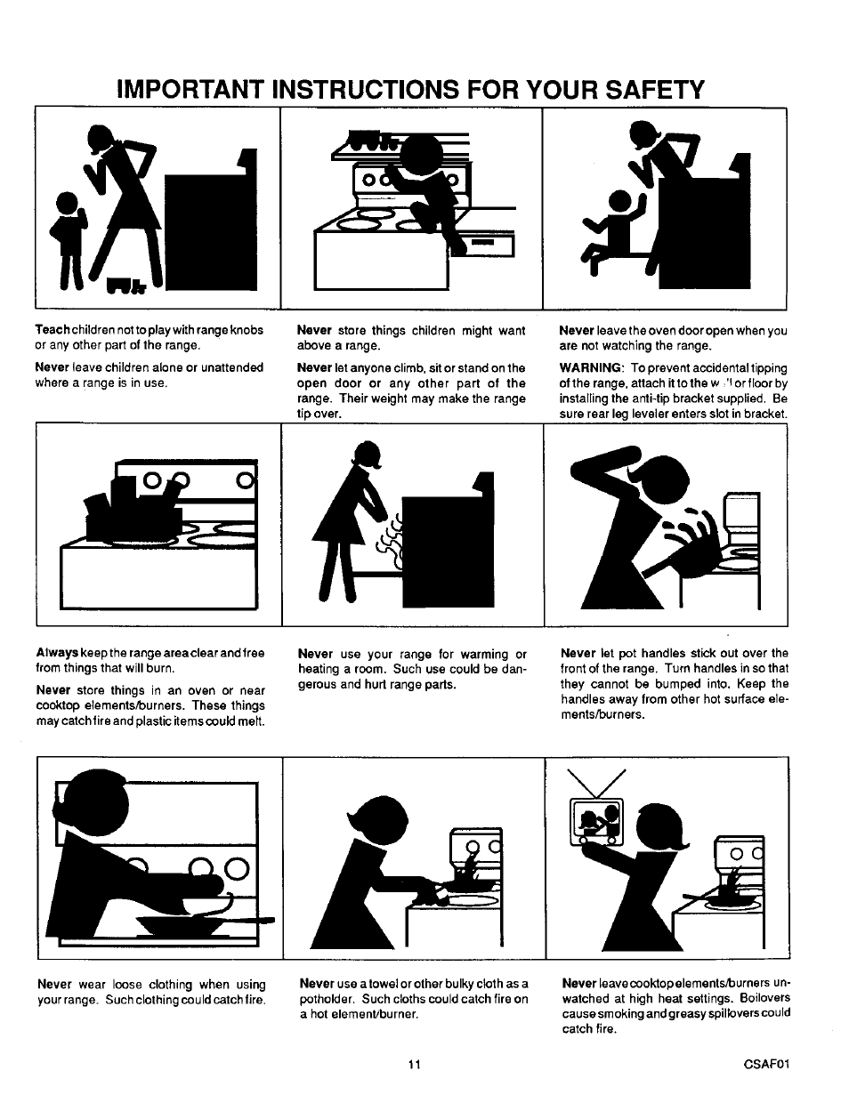Important instructions for your safety | Sears 36519 User Manual | Page 12 / 39