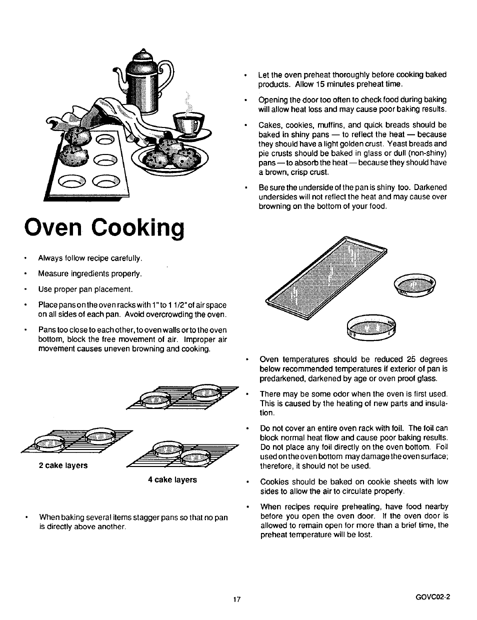 Oven cooking | Sears 36519 User Manual | Page 18 / 39