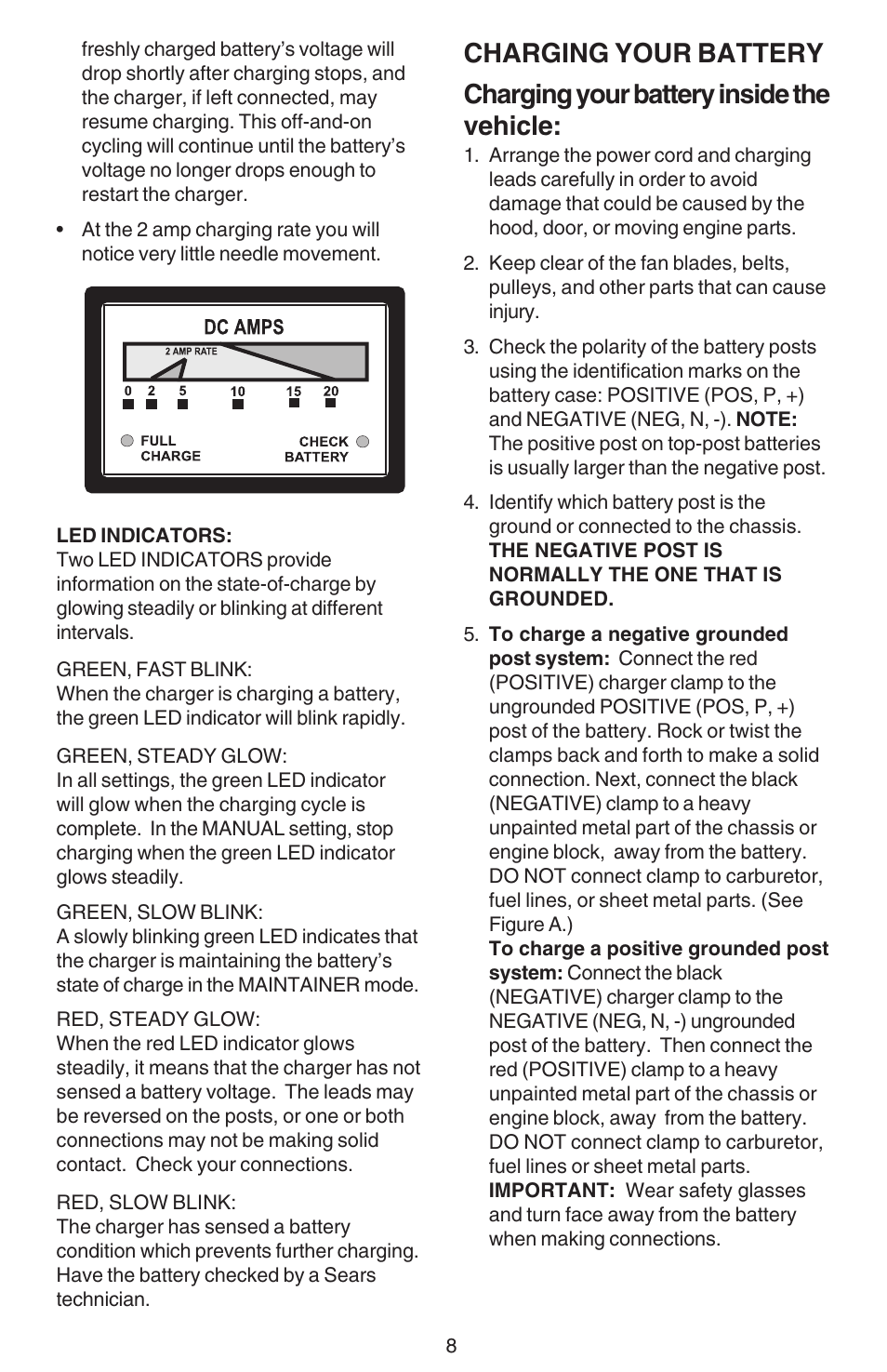 Safety operation maintenance troubleshooting parts | Sears 200.713201 User Manual | Page 8 / 16