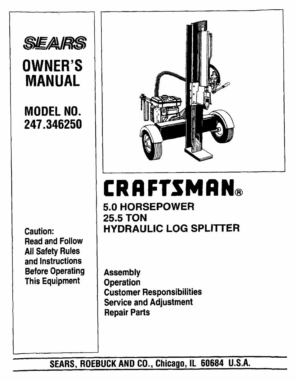Sears 247.34625 User Manual | 28 pages