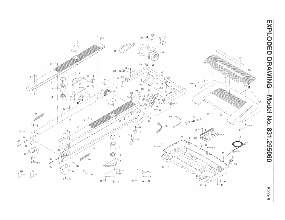 Exploded drawing—model no. 831.295060 | Sears 831.29506 User Manual | Page 28 / 30