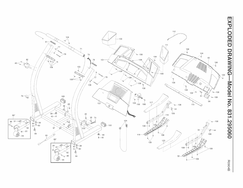 Exploded drawing—model no. 831.295060 | Sears 831.29506 User Manual | Page 29 / 30