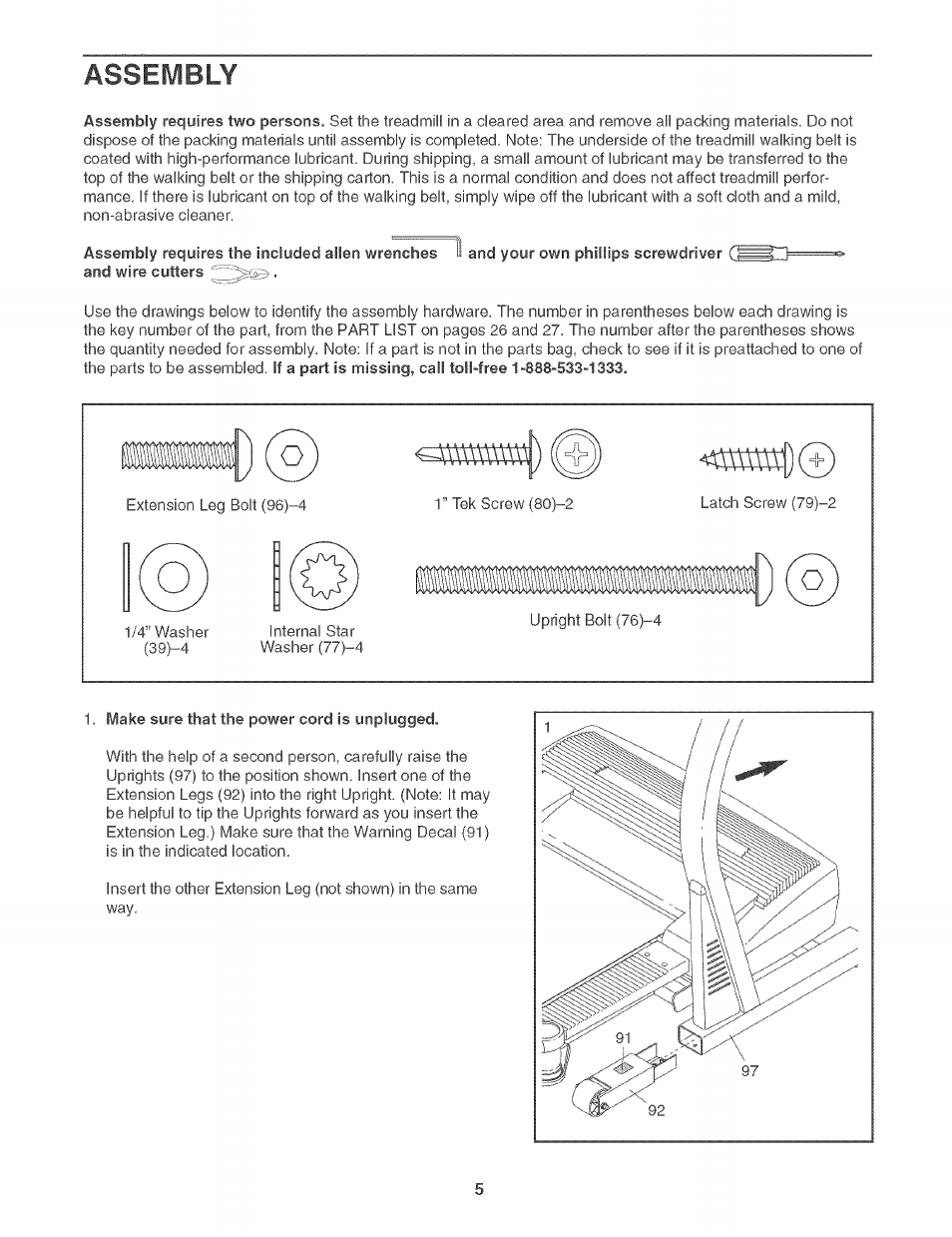 Assembly | Sears 831.29506 User Manual | Page 5 / 30