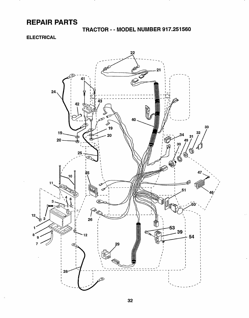 Repair parts | Sears 917.25156 User Manual | Page 32 / 60