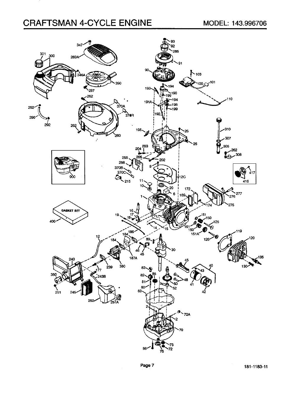 Craftsman 4-cycle engine | Sears 143.996706 User Manual | Page 8 / 12