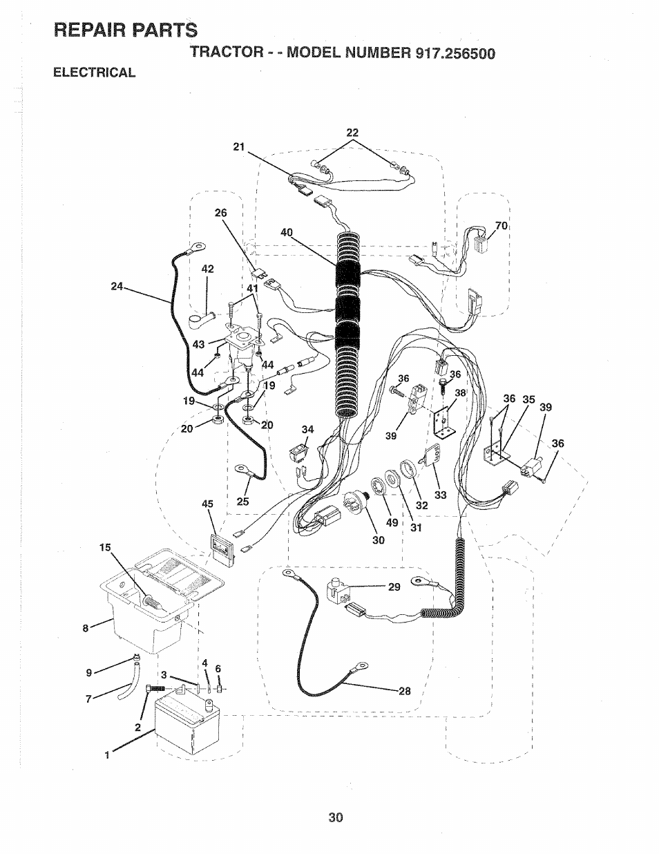 Repair parts | Sears 917.2565 User Manual | Page 30 / 56