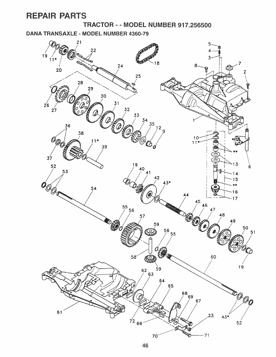 Repair parts | Sears 917.2565 User Manual | Page 46 / 56