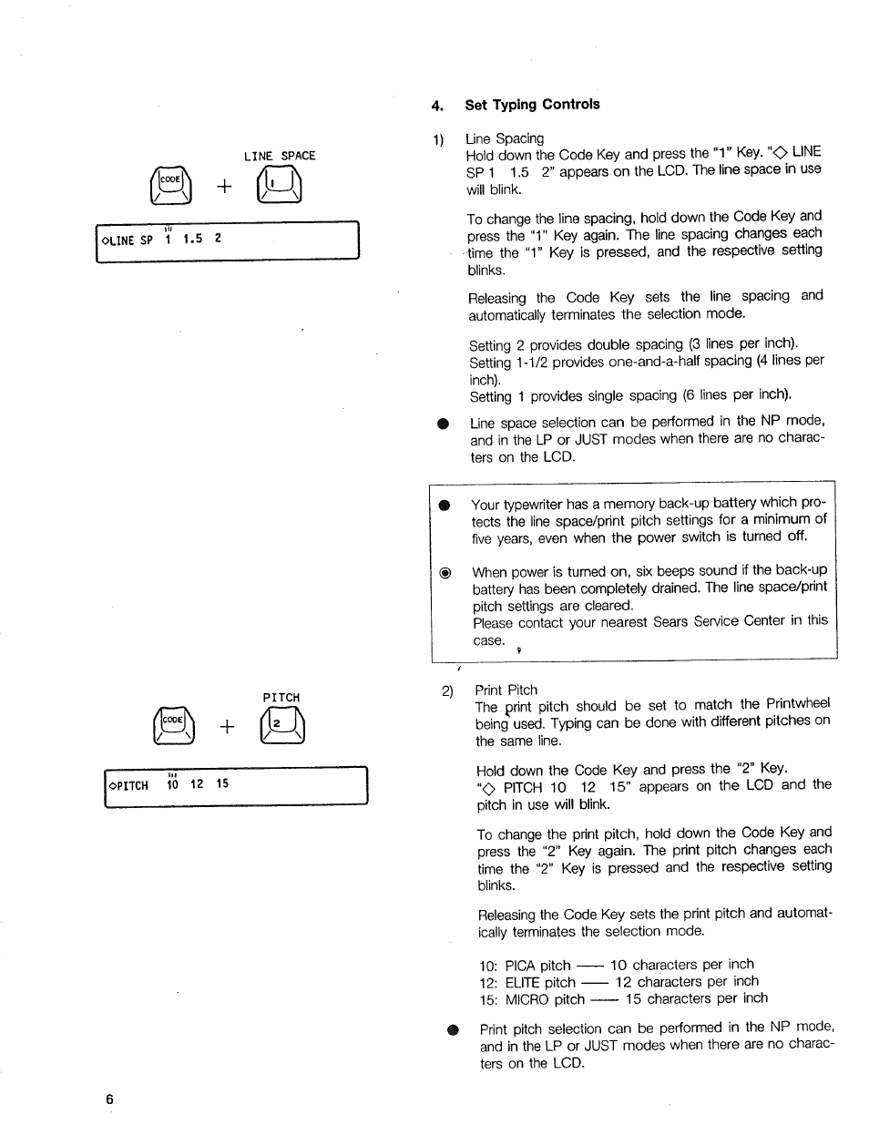 Set typing controls | Sears 16 User Manual | Page 11 / 108