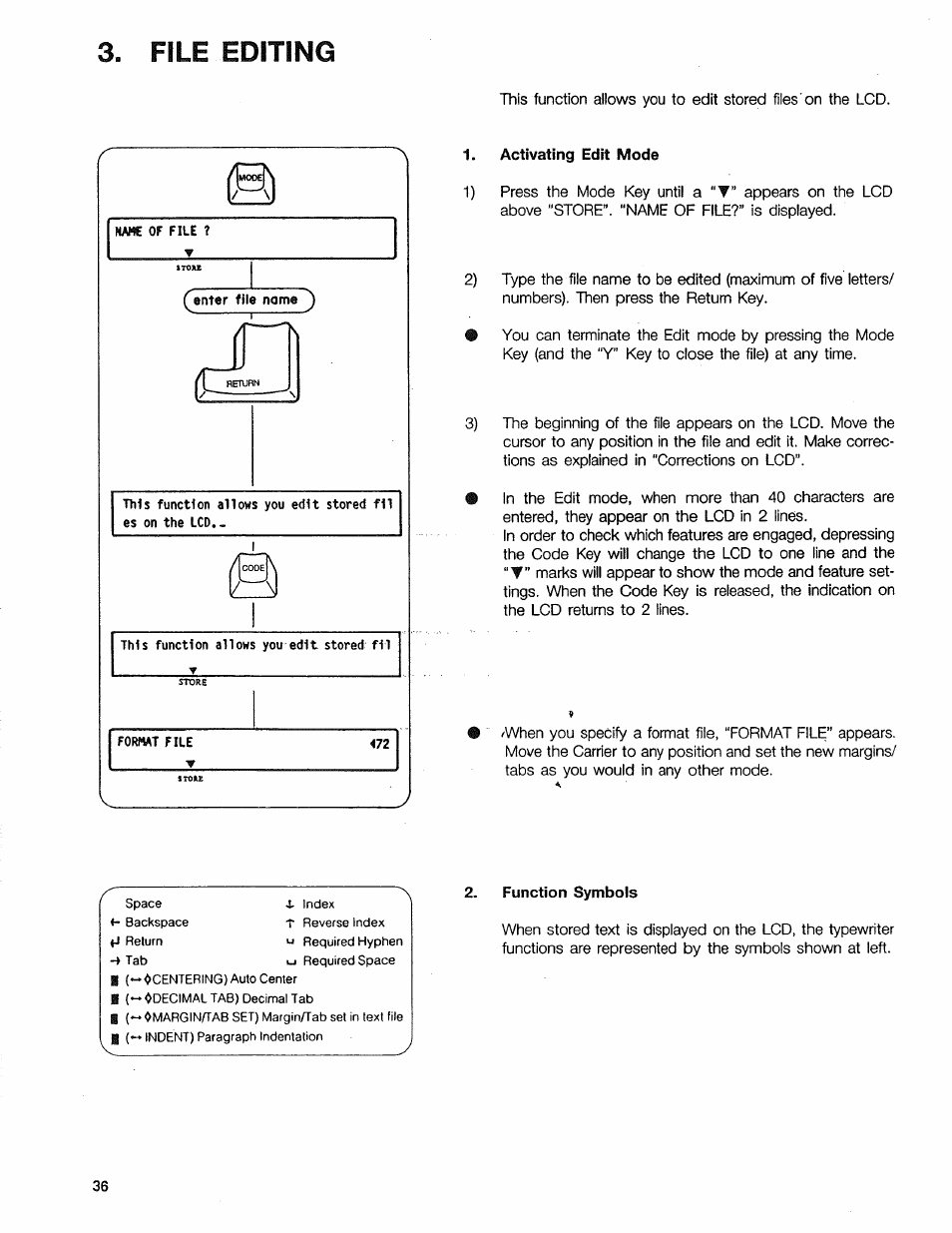 File editing | Sears 16 User Manual | Page 95 / 108