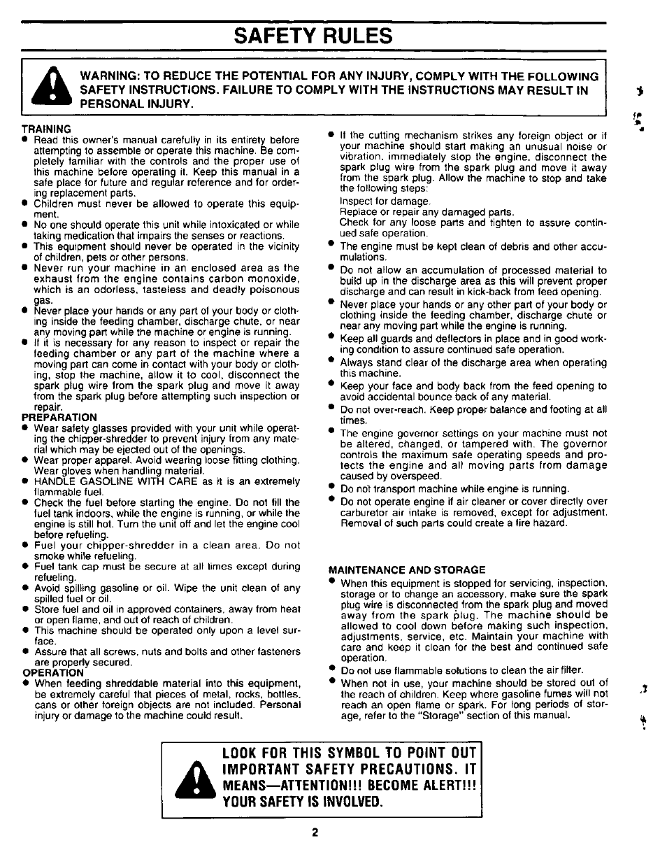 Safety rules | Sears 247.780892 User Manual | Page 2 / 24