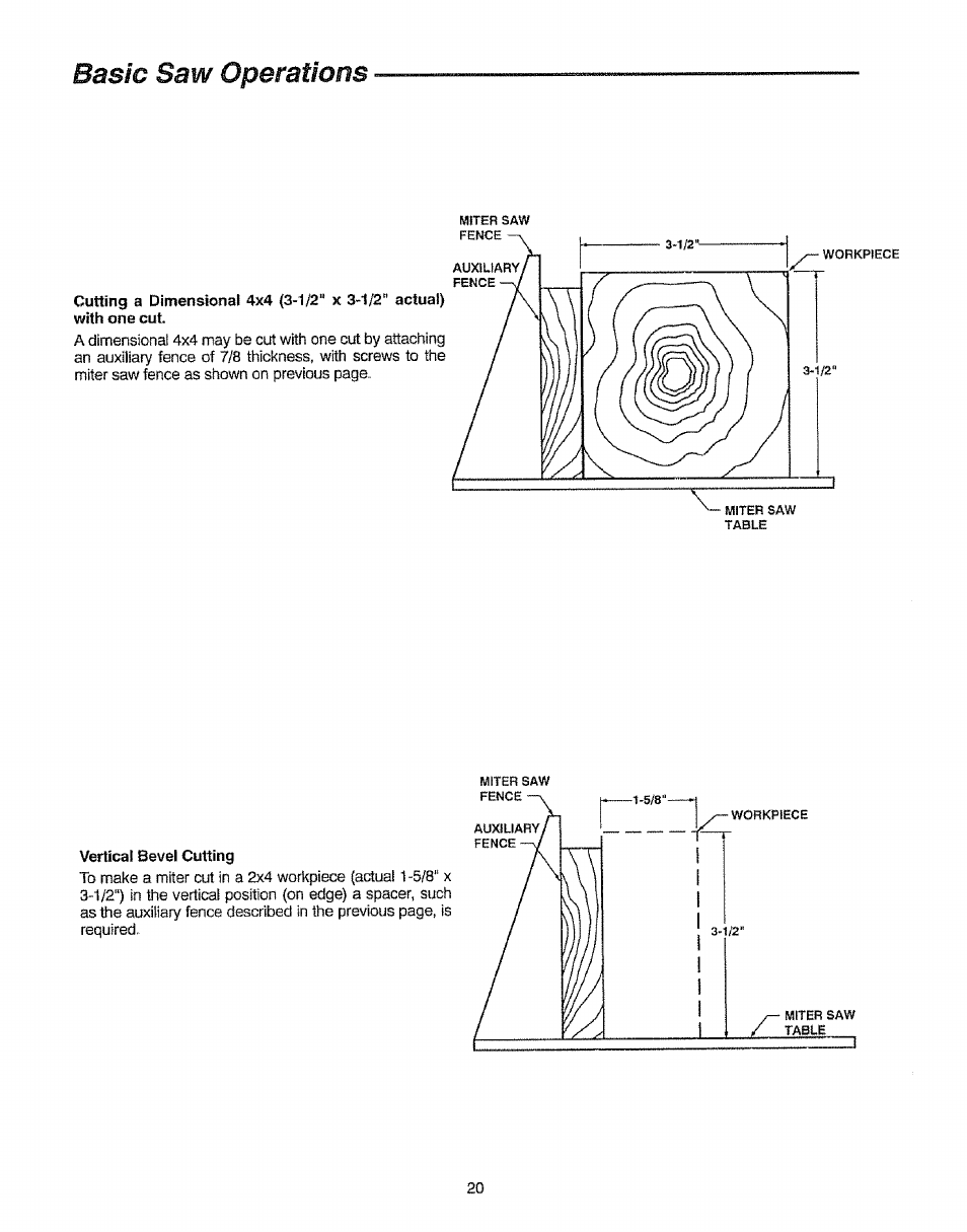 Basic saw operations | Sears 113.23522 User Manual | Page 20 / 32