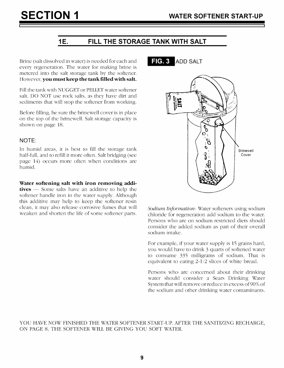 Fill the storage tank with salt, Note, Add salt | Sears 625.34842 User Manual | Page 41 / 64