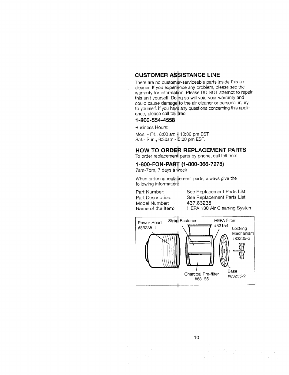 Sears 437.83235 User Manual | Page 10 / 11