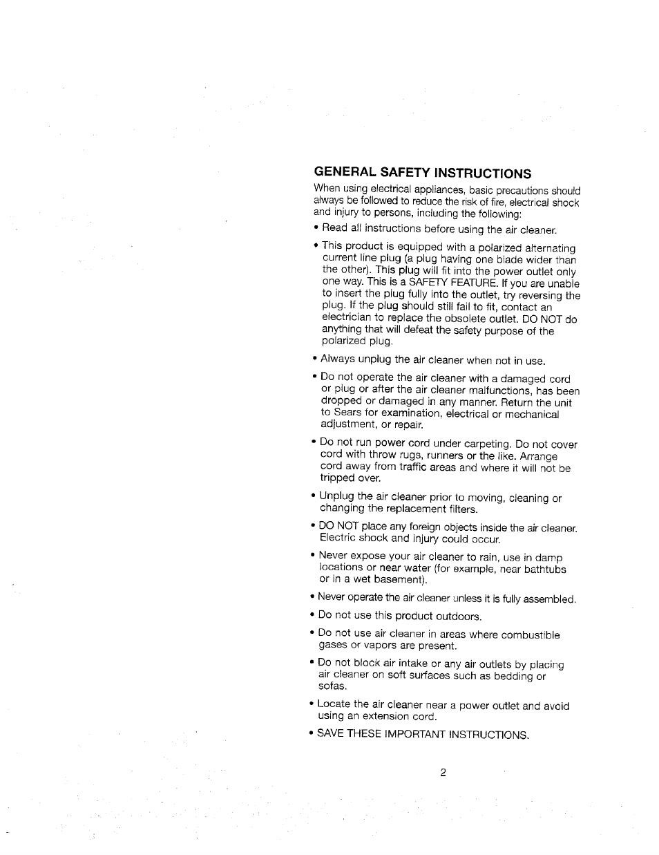 Sears 437.83235 User Manual | Page 2 / 11