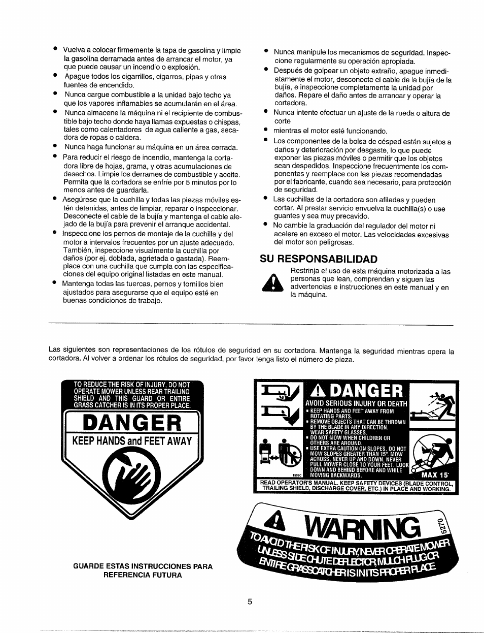 Adanger, Trjp, Su responsabilidad | Sears 247.37033 User Manual | Page 33 / 50