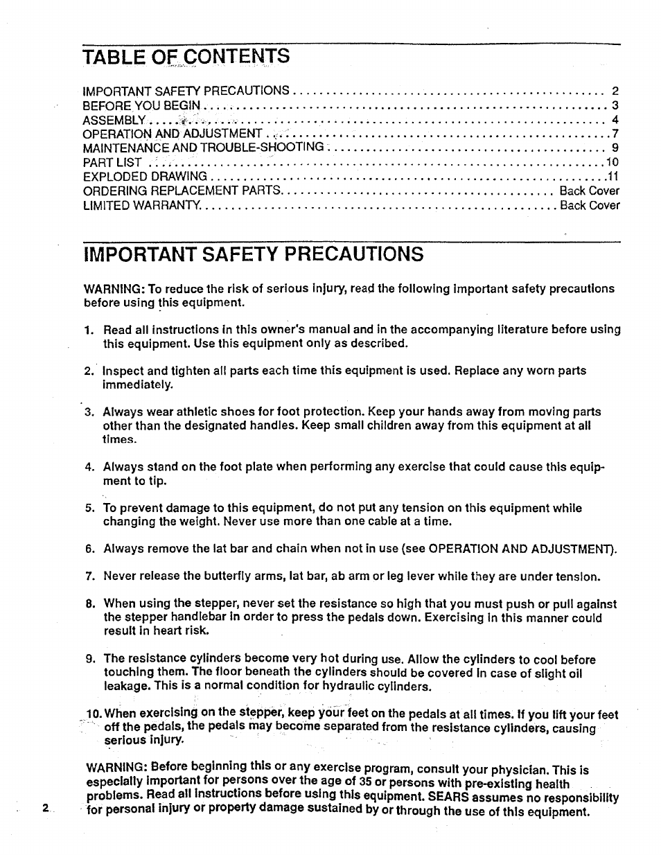 Sears 831.159231 User Manual | Page 2 / 12