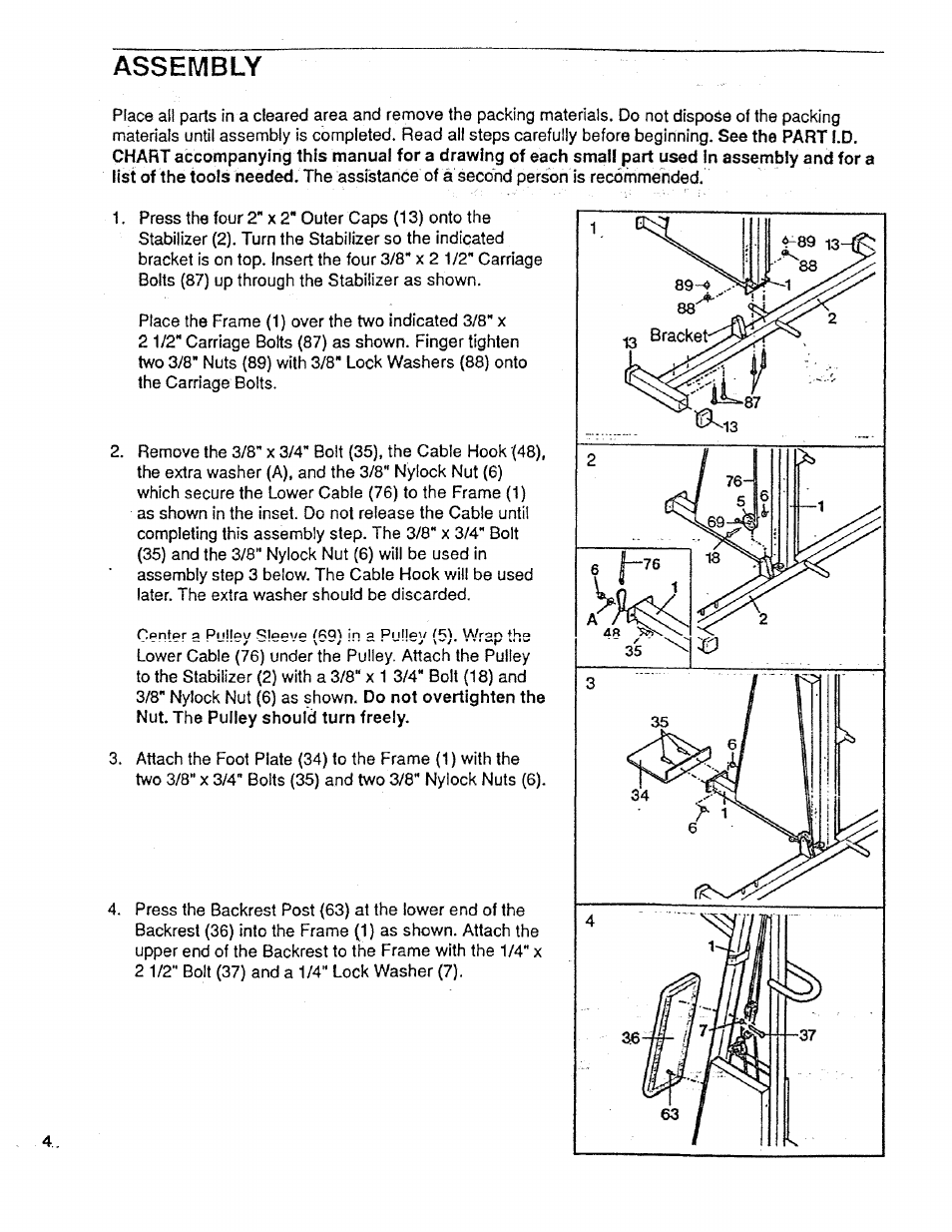 Assembly | Sears 831.159231 User Manual | Page 4 / 12