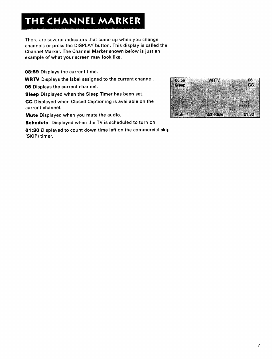 The channel marker | Sears 274.4345869A User Manual | Page 9 / 16