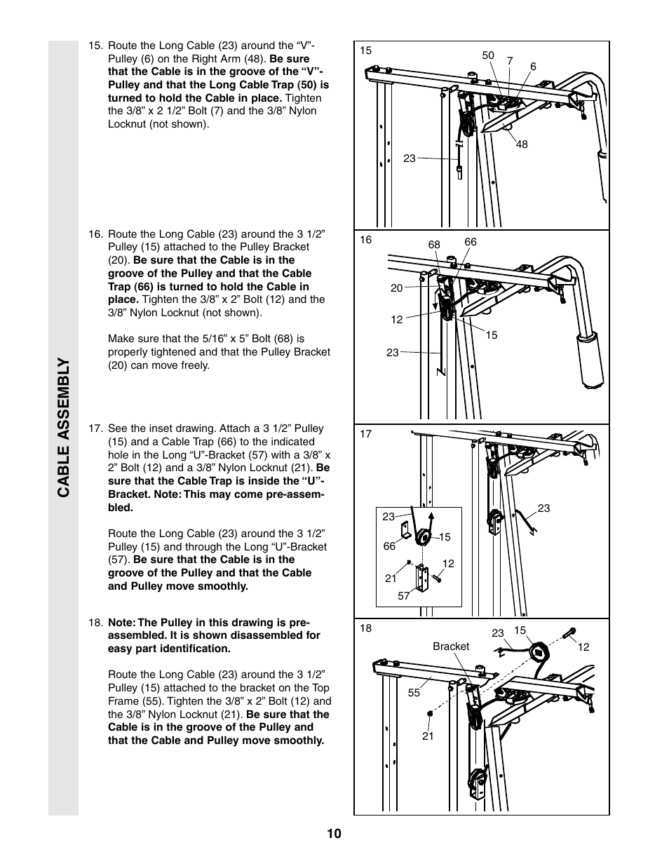 Cable assembl y | Sears 831.159460 User Manual | Page 10 / 28