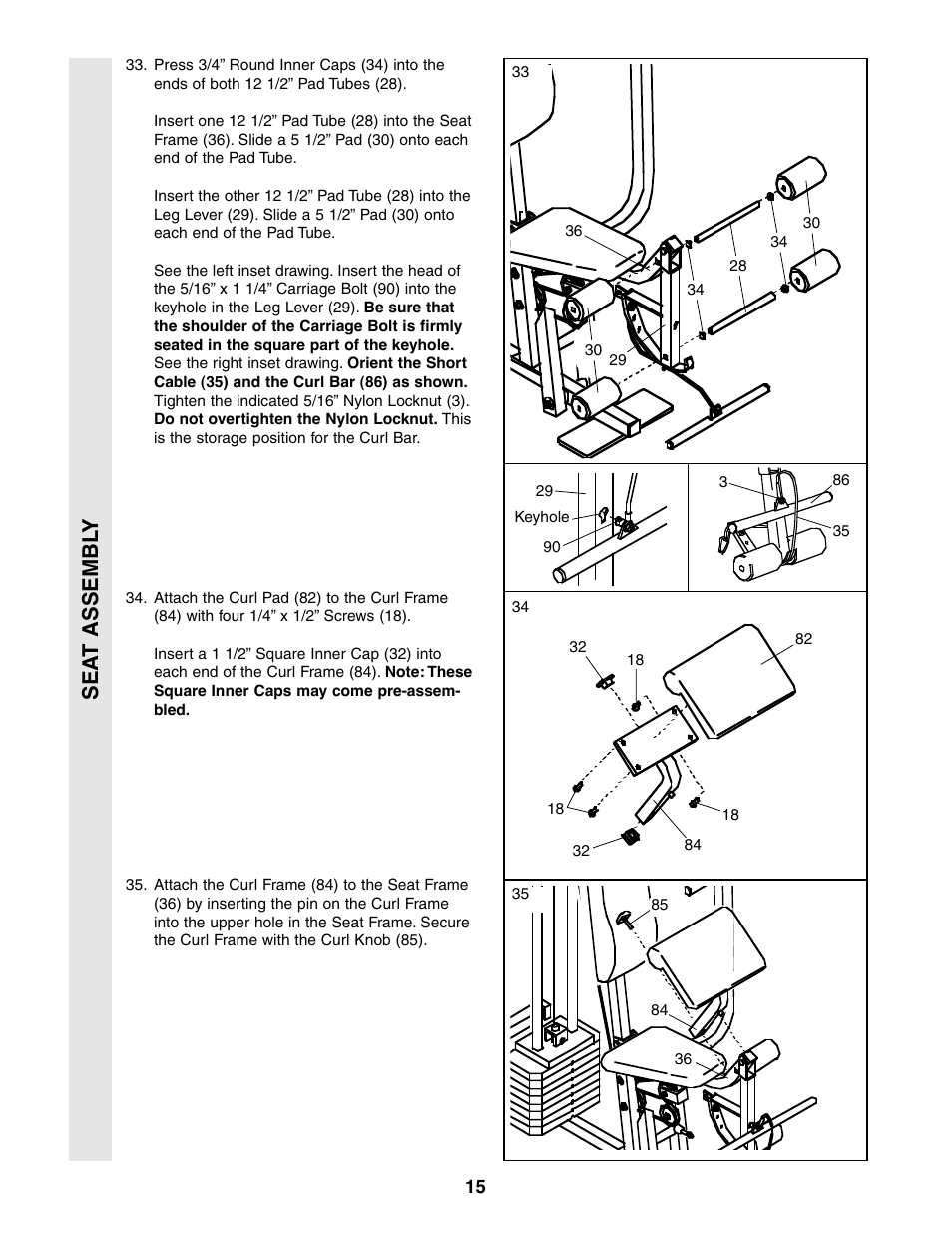 Sea t assembl y | Sears 831.159460 User Manual | Page 15 / 28