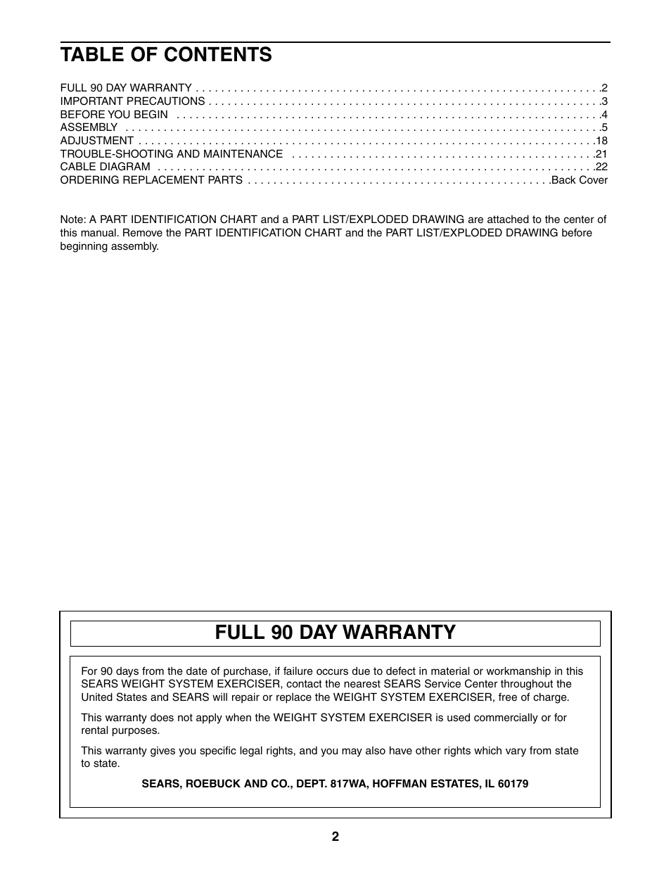 Sears 831.159460 User Manual | Page 2 / 28