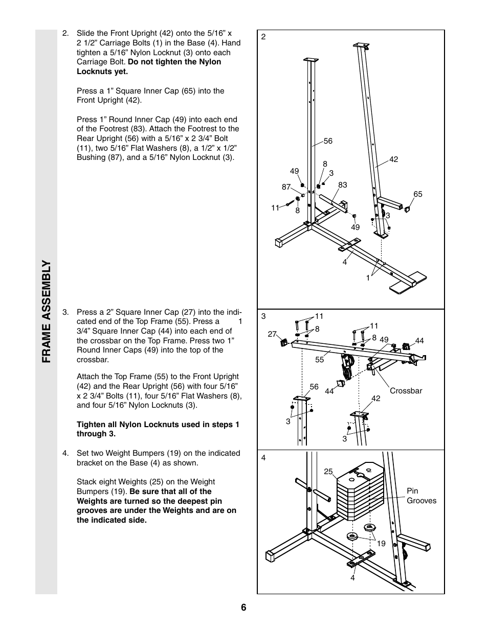 Frame assembl y | Sears 831.159460 User Manual | Page 6 / 28
