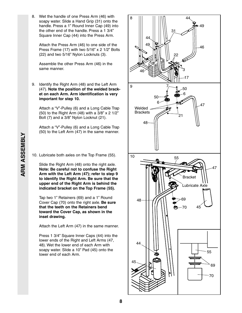 Arm assembl y | Sears 831.159460 User Manual | Page 8 / 28