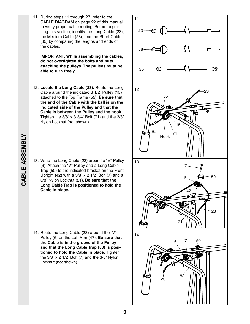 Cable assembl y | Sears 831.159460 User Manual | Page 9 / 28