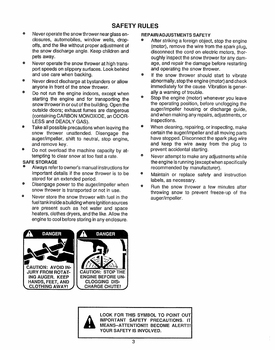 Safety rules | Sears 536.884811 User Manual | Page 3 / 42