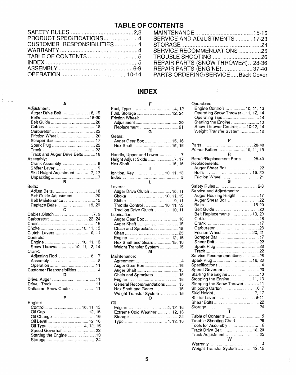 Sears 536.884811 User Manual | Page 5 / 42